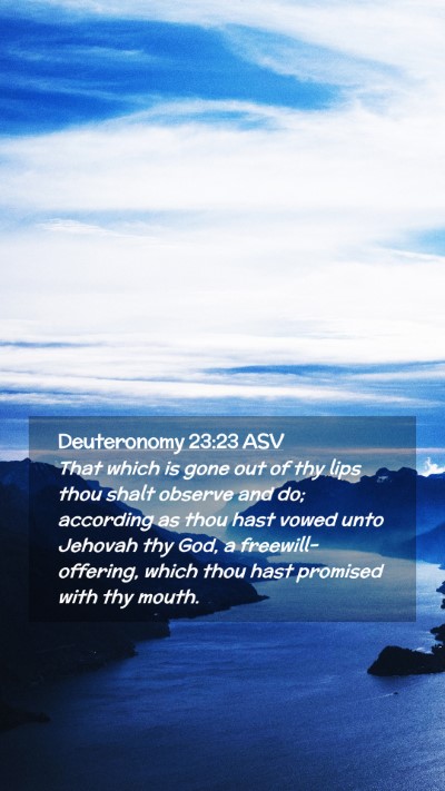 Picture 02 - Deuteronomy 23:23 ASV Mobile Phone Wallpaper - That which is gone out of thy lips thou shalt - Mobile Bible Verse Wallpaper