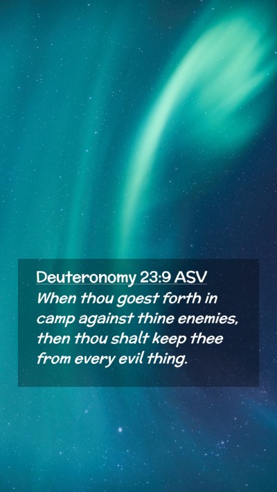 Picture 02 - Deuteronomy 23:9 ASV Mobile Phone Wallpaper - When thou goest forth in camp against thine - Mobile Bible Verse Wallpaper