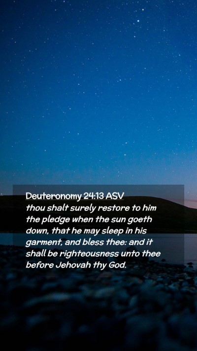 Picture 02 - Deuteronomy 24:13 ASV Mobile Phone Wallpaper - thou shalt surely restore to him the pledge when - Mobile Bible Verse Wallpaper