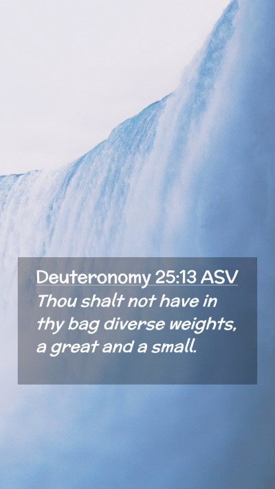 Picture 02 - Deuteronomy 25:13 ASV Mobile Phone Wallpaper - Thou shalt not have in thy bag diverse weights, a - Mobile Bible Verse Wallpaper