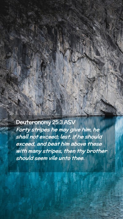 Picture 02 - Deuteronomy 25:3 ASV Mobile Phone Wallpaper - Forty stripes he may give him, he shall not - Mobile Bible Verse Wallpaper