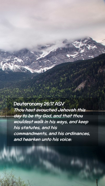 Picture 02 - Deuteronomy 26:17 ASV Mobile Phone Wallpaper - Thou hast avouched Jehovah this day to be thy - Mobile Bible Verse Wallpaper