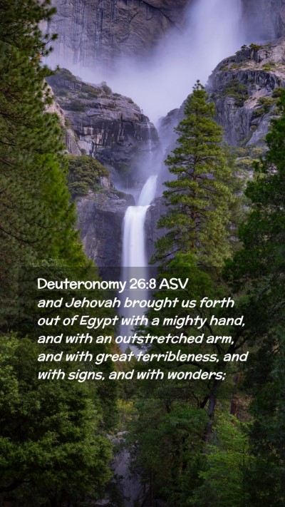 Picture 02 - Deuteronomy 26:8 ASV Mobile Phone Wallpaper - and Jehovah brought us forth out of Egypt with a - Mobile Bible Verse Wallpaper
