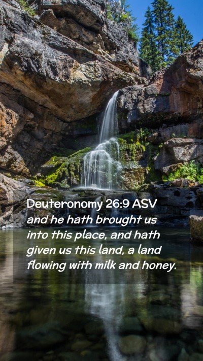 Picture 02 - Deuteronomy 26:9 ASV Mobile Phone Wallpaper - and he hath brought us into this place, and hath - Mobile Bible Verse Wallpaper