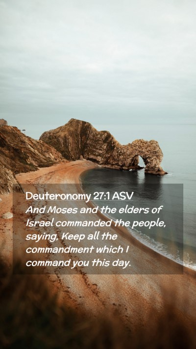 Picture 02 - Deuteronomy 27:1 ASV Mobile Phone Wallpaper - And Moses and the elders of Israel commanded the - Mobile Bible Verse Wallpaper