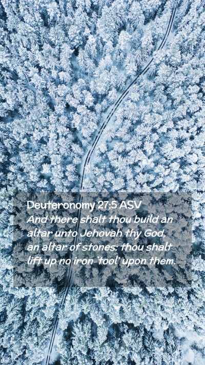 Picture 02 - Deuteronomy 27:5 ASV Mobile Phone Wallpaper - And there shalt thou build an altar unto Jehovah - Mobile Bible Verse Wallpaper