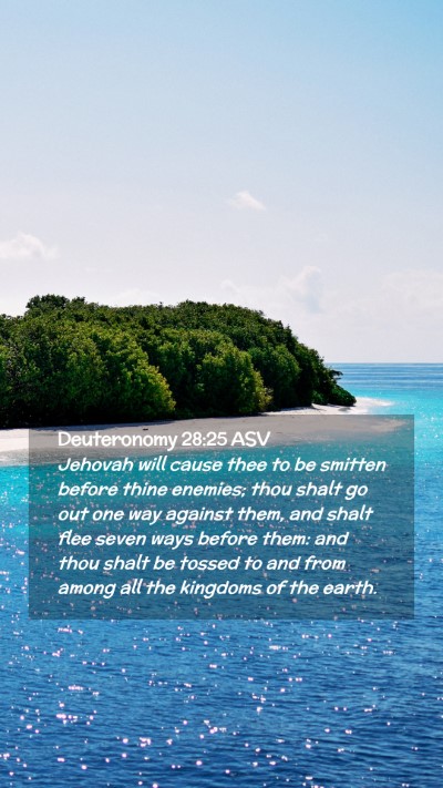 Picture 02 - Deuteronomy 28:25 ASV Mobile Phone Wallpaper - Jehovah will cause thee to be smitten before - Mobile Bible Verse Wallpaper