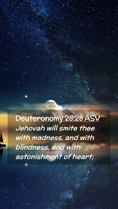 Picture 02 - Deuteronomy 28:28 ASV Mobile Phone Wallpaper - Jehovah will smite thee with madness, and with - Mobile Bible Verse Wallpaper