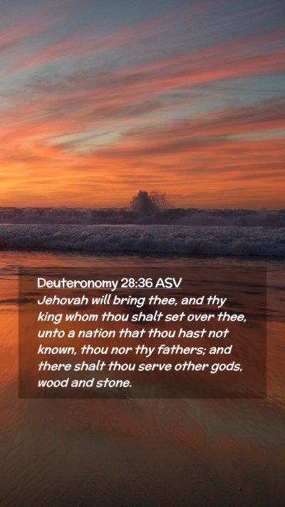Picture 02 - Deuteronomy 28:36 ASV Mobile Phone Wallpaper - Jehovah will bring thee, and thy king whom thou - Mobile Bible Verse Wallpaper