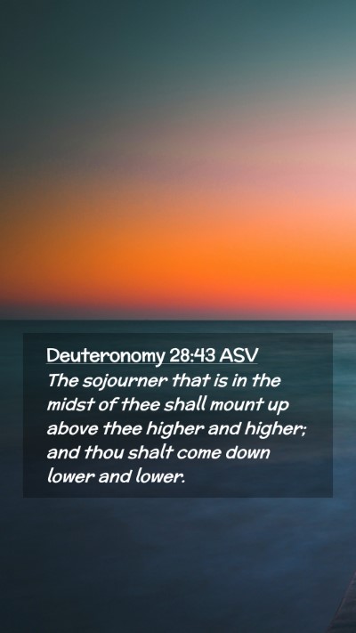 Picture 02 - Deuteronomy 28:43 ASV Mobile Phone Wallpaper - The sojourner that is in the midst of thee shall - Mobile Bible Verse Wallpaper