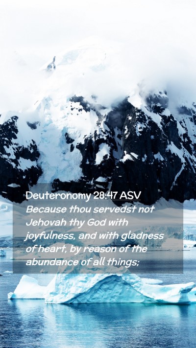 Picture 02 - Deuteronomy 28:47 ASV Mobile Phone Wallpaper - Because thou servedst not Jehovah thy God with - Mobile Bible Verse Wallpaper