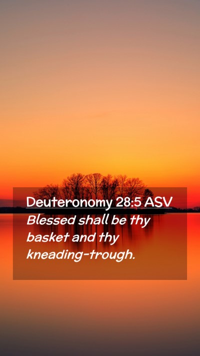 Picture 02 - Deuteronomy 28:5 ASV Mobile Phone Wallpaper - Blessed shall be thy basket and thy - Mobile Bible Verse Wallpaper