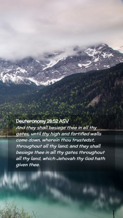 Picture 02 - Deuteronomy 28:52 ASV Mobile Phone Wallpaper - And they shall besiege thee in all thy gates, - Mobile Bible Verse Wallpaper