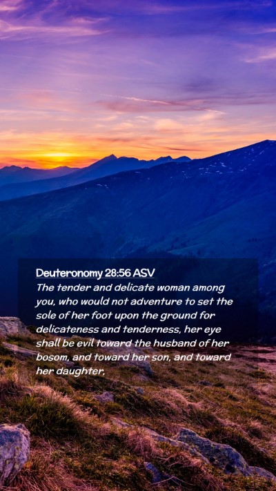 Picture 02 - Deuteronomy 28:56 ASV Mobile Phone Wallpaper - The tender and delicate woman among you, who - Mobile Bible Verse Wallpaper