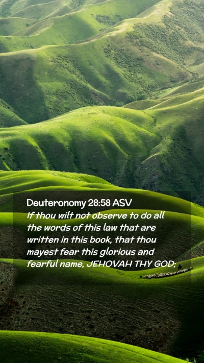 Picture 02 - Deuteronomy 28:58 ASV Mobile Phone Wallpaper - If thou wilt not observe to do all the words of - Mobile Bible Verse Wallpaper