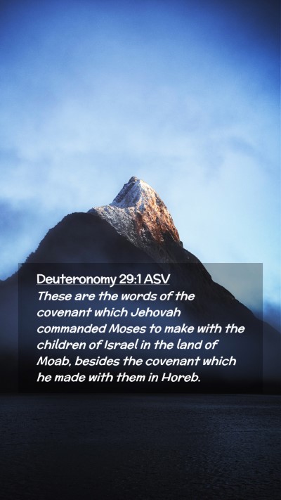 Picture 02 - Deuteronomy 29:1 ASV Mobile Phone Wallpaper - These are the words of the covenant which Jehovah - Mobile Bible Verse Wallpaper