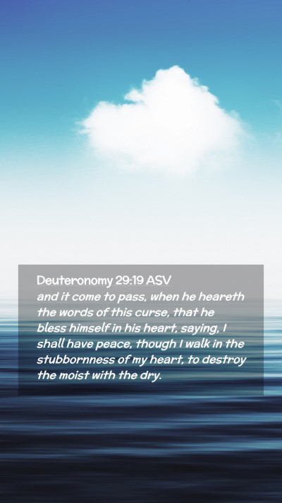 Picture 02 - Deuteronomy 29:19 ASV Mobile Phone Wallpaper - and it come to pass, when he heareth the words of - Mobile Bible Verse Wallpaper