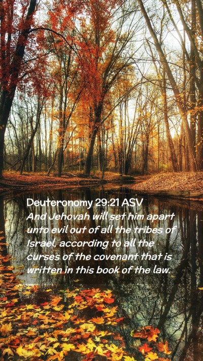 Picture 02 - Deuteronomy 29:21 ASV Mobile Phone Wallpaper - And Jehovah will set him apart unto evil out of - Mobile Bible Verse Wallpaper
