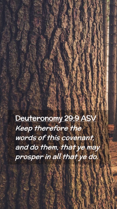 Picture 02 - Deuteronomy 29:9 ASV Mobile Phone Wallpaper - Keep therefore the words of this covenant, and do - Mobile Bible Verse Wallpaper