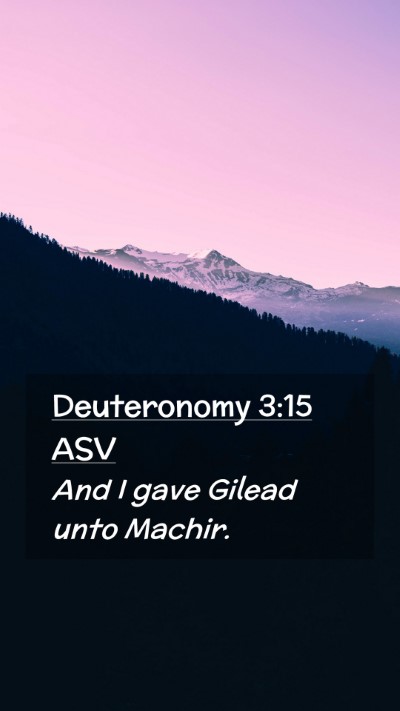 Picture 02 - Deuteronomy 3:15 ASV Mobile Phone Wallpaper - And I gave Gilead unto - Mobile Bible Verse Wallpaper