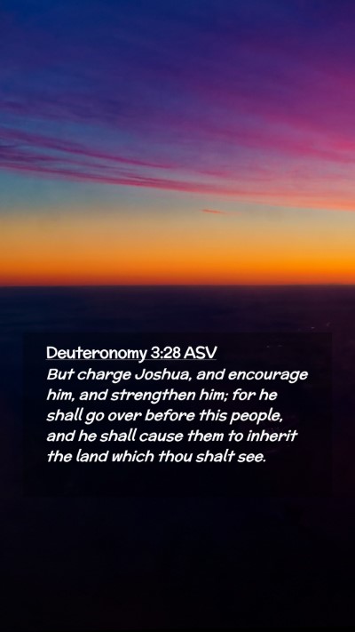 Picture 02 - Deuteronomy 3:28 ASV Mobile Phone Wallpaper - But charge Joshua, and encourage him, and - Mobile Bible Verse Wallpaper