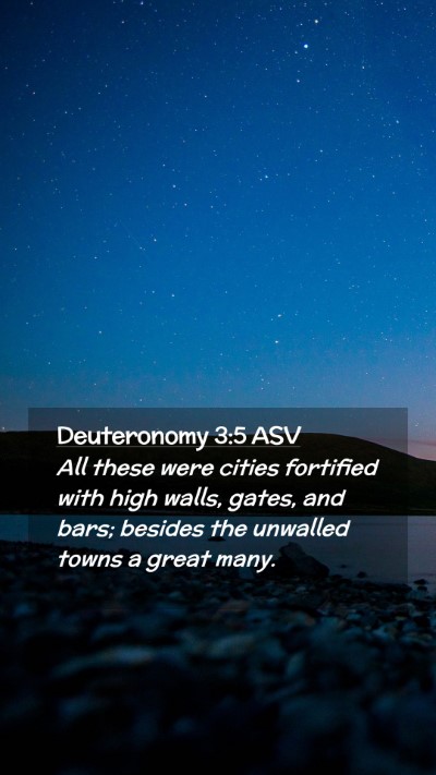 Picture 02 - Deuteronomy 3:5 ASV Mobile Phone Wallpaper - All these were cities fortified with high walls, - Mobile Bible Verse Wallpaper
