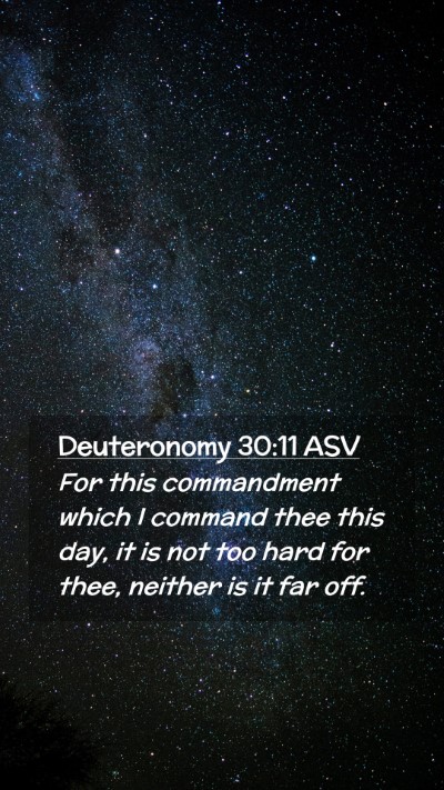 Picture 02 - Deuteronomy 30:11 ASV Mobile Phone Wallpaper - For this commandment which I command thee this - Mobile Bible Verse Wallpaper