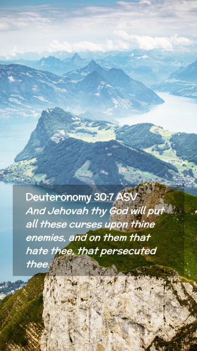 Picture 02 - Deuteronomy 30:7 ASV Mobile Phone Wallpaper - And Jehovah thy God will put all these curses - Mobile Bible Verse Wallpaper
