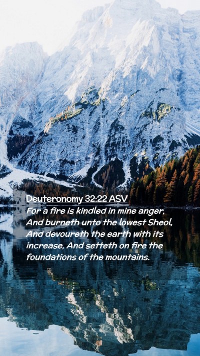 Picture 02 - Deuteronomy 32:22 ASV Mobile Phone Wallpaper - For a fire is kindled in mine anger, And burneth - Mobile Bible Verse Wallpaper
