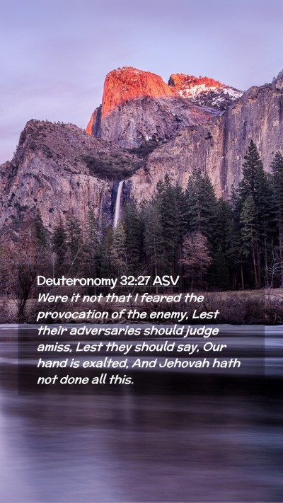 Picture 02 - Deuteronomy 32:27 ASV Mobile Phone Wallpaper - Were it not that I feared the provocation of the - Mobile Bible Verse Wallpaper