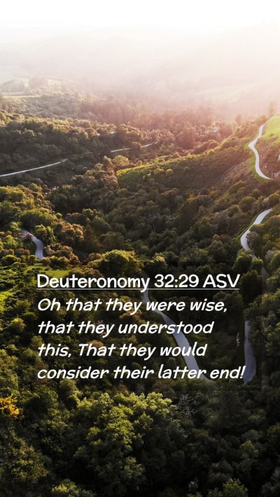 Picture 02 - Deuteronomy 32:29 ASV Mobile Phone Wallpaper - Oh that they were wise, that they understood - Mobile Bible Verse Wallpaper