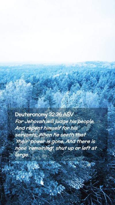 Picture 02 - Deuteronomy 32:36 ASV Mobile Phone Wallpaper - For Jehovah will judge his people, And repent - Mobile Bible Verse Wallpaper