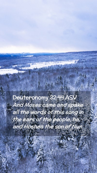 Picture 02 - Deuteronomy 32:44 ASV Mobile Phone Wallpaper - And Moses came and spake all the words of this - Mobile Bible Verse Wallpaper