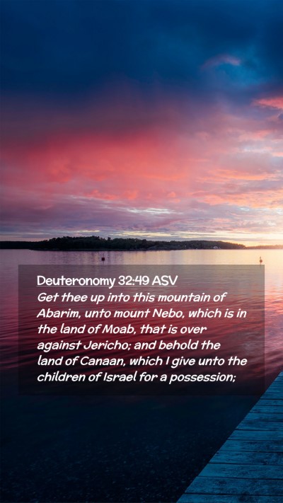 Picture 02 - Deuteronomy 32:49 ASV Mobile Phone Wallpaper - Get thee up into this mountain of Abarim, unto - Mobile Bible Verse Wallpaper