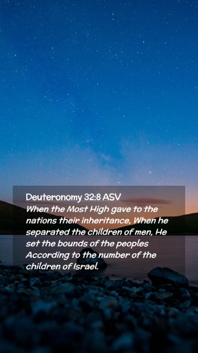 Picture 02 - Deuteronomy 32:8 ASV Mobile Phone Wallpaper - When the Most High gave to the nations their - Mobile Bible Verse Wallpaper