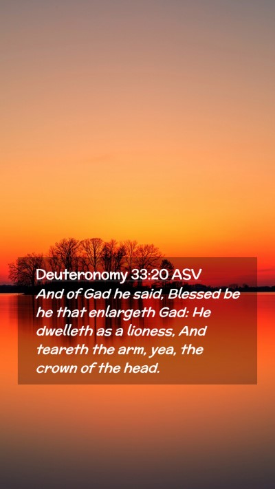 Picture 02 - Deuteronomy 33:20 ASV Mobile Phone Wallpaper - And of Gad he said, Blessed be he that enlargeth - Mobile Bible Verse Wallpaper