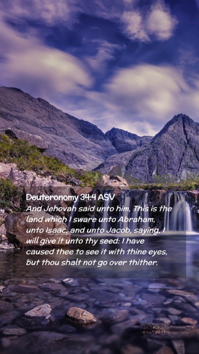 Picture 02 - Deuteronomy 34:4 ASV Mobile Phone Wallpaper - And Jehovah said unto him, This is the land which - Mobile Bible Verse Wallpaper