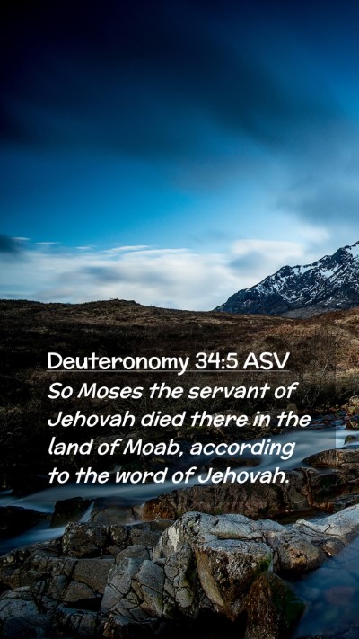 Picture 02 - Deuteronomy 34:5 ASV Mobile Phone Wallpaper - So Moses the servant of Jehovah died there in the - Mobile Bible Verse Wallpaper
