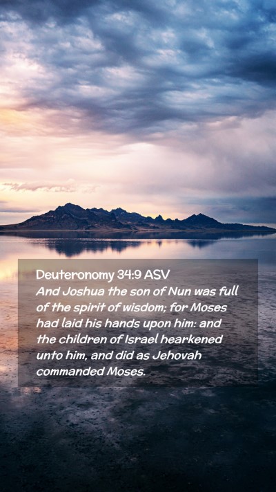 Picture 02 - Deuteronomy 34:9 ASV Mobile Phone Wallpaper - And Joshua the son of Nun was full of the spirit - Mobile Bible Verse Wallpaper