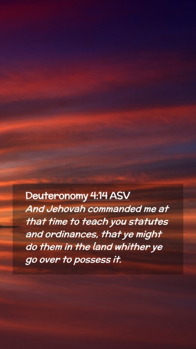 Picture 02 - Deuteronomy 4:14 ASV Mobile Phone Wallpaper - And Jehovah commanded me at that time to teach - Mobile Bible Verse Wallpaper