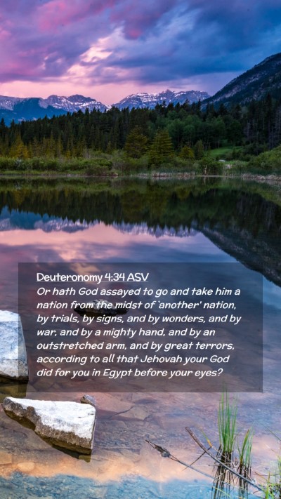 Picture 02 - Deuteronomy 4:34 ASV Mobile Phone Wallpaper - Or hath God assayed to go and take him a nation - Mobile Bible Verse Wallpaper