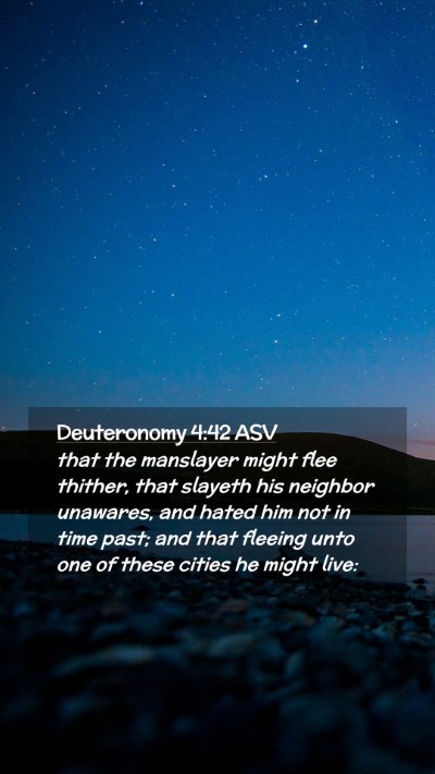 Picture 02 - Deuteronomy 4:42 ASV Mobile Phone Wallpaper - that the manslayer might flee thither, that - Mobile Bible Verse Wallpaper