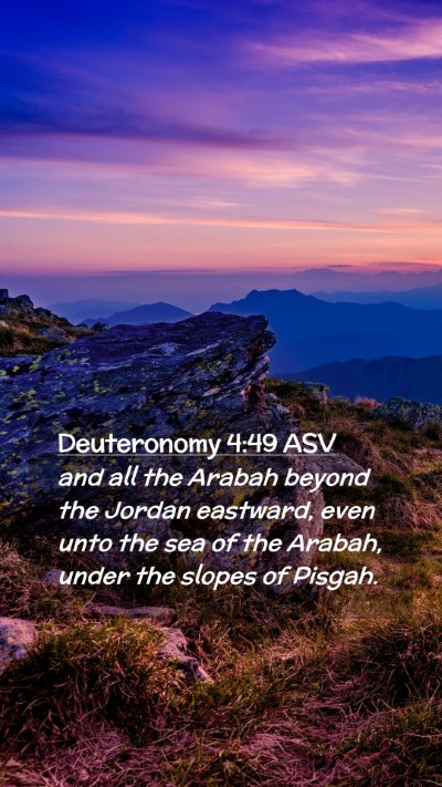 Picture 02 - Deuteronomy 4:49 ASV Mobile Phone Wallpaper - and all the Arabah beyond the Jordan eastward, - Mobile Bible Verse Wallpaper