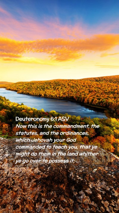 Picture 02 - Deuteronomy 6:1 ASV Mobile Phone Wallpaper - Now this is the commandment, the statutes, and - Mobile Bible Verse Wallpaper