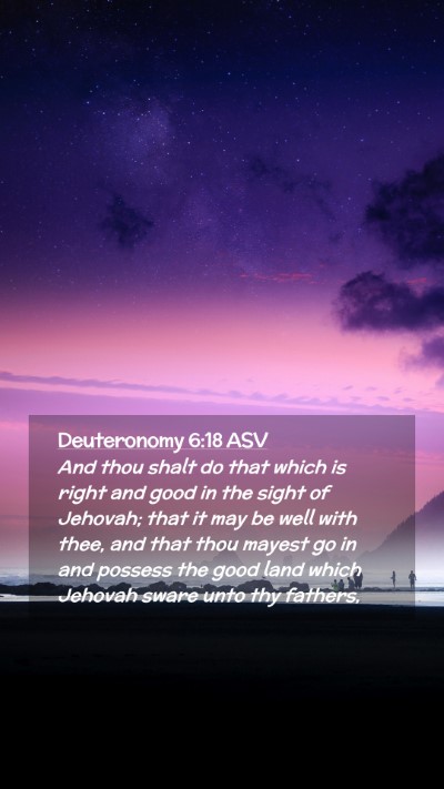 Picture 02 - Deuteronomy 6:18 ASV Mobile Phone Wallpaper - And thou shalt do that which is right and good in - Mobile Bible Verse Wallpaper
