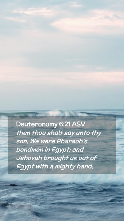 Picture 02 - Deuteronomy 6:21 ASV Mobile Phone Wallpaper - then thou shalt say unto thy son, We were - Mobile Bible Verse Wallpaper