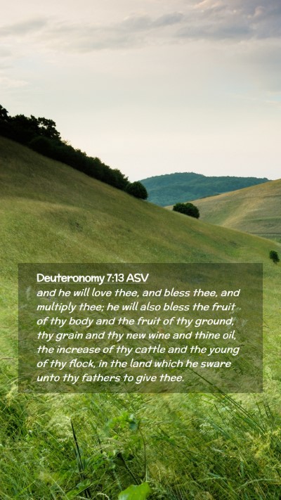Picture 02 - Deuteronomy 7:13 ASV Mobile Phone Wallpaper - and he will love thee, and bless thee, and - Mobile Bible Verse Wallpaper