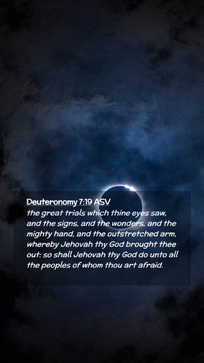 Picture 02 - Deuteronomy 7:19 ASV Mobile Phone Wallpaper - the great trials which thine eyes saw, and the - Mobile Bible Verse Wallpaper