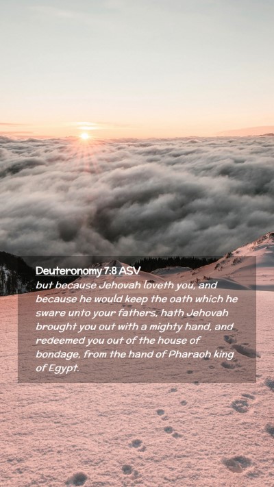 Picture 02 - Deuteronomy 7:8 ASV Mobile Phone Wallpaper - but because Jehovah loveth you, and because he - Mobile Bible Verse Wallpaper