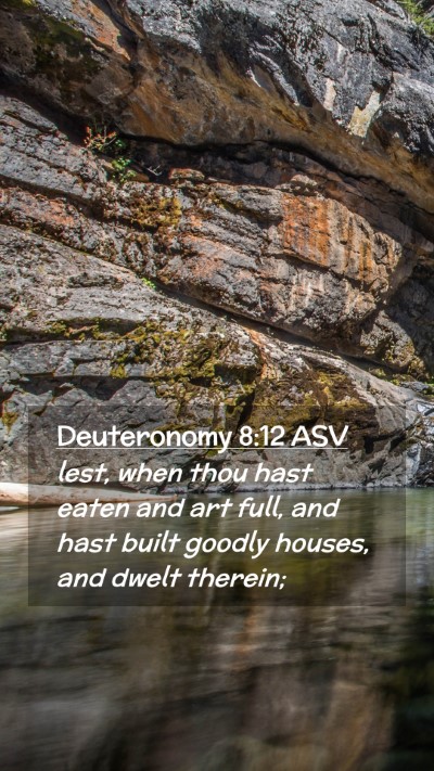 Picture 02 - Deuteronomy 8:12 ASV Mobile Phone Wallpaper - lest, when thou hast eaten and art full, and hast - Mobile Bible Verse Wallpaper